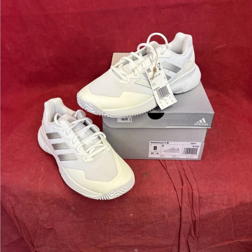 Adidas Cloud White and Silver Running Shoes